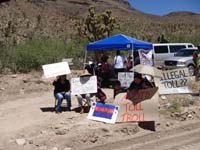 06-more_protestors-Hualapai_have_free_pass_through_roadblock-so_use_their_free_shuttle