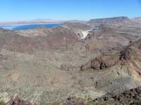 18-view_from_peak-looking_NNE-towards_Hoover_Dam,Bypass_Bridge,Lake_Mead,Muddy_Mts,Fortification_Hill