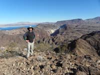13-me_on_peak_with_Hoover_Dam,Bridge,Lake_Mead,Fortification_Hill_in_background