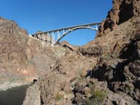 33-we_continued_on_scrambling_up_canyon_toward_Hoover_Dam-heading_to_old_unused_power_pole