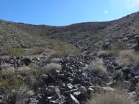 42-in_the_drainage_looking_back_to_Peanut_Peak_in_distance_up_that_slope_to_left