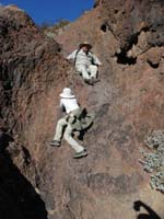 47-James_and_Bella_sliding_and_scrambling_down_a_dry_waterfall