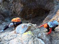012-Ed_and_Luba_scrambling_down-taking_it_easy_since_exposed_and_narrow_holds-from_Laszlo