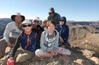 29-summit_photo-Daddy,Kenny,Julia,Val,Stella,Ed,Luba-Sandwich_Peak_to_distant_right