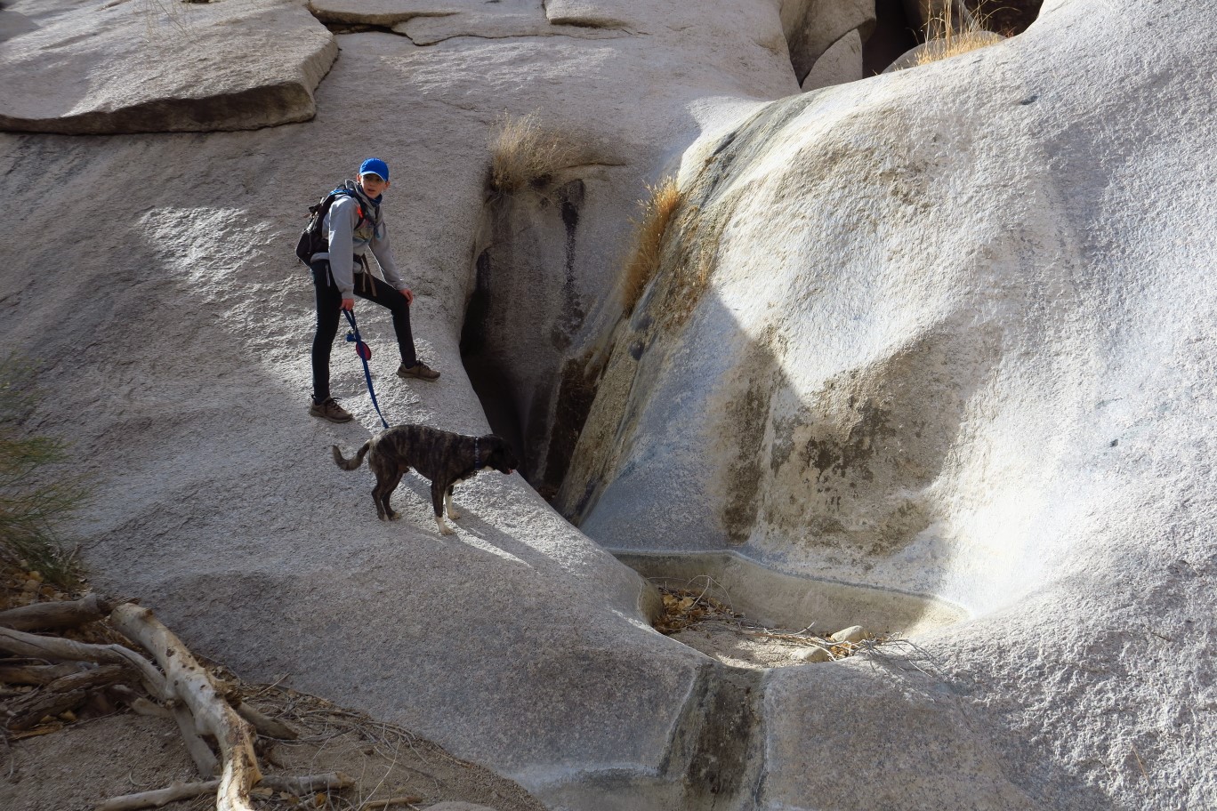 64-Kenny_and_Rainier_with_dry_waterfall