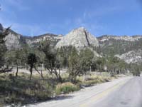 27-Cathedral_Rock_area_from_Mt_Charleston_Lodge-area_closed-no_access_to_peak,south_loop_trail,Griffith_Peak