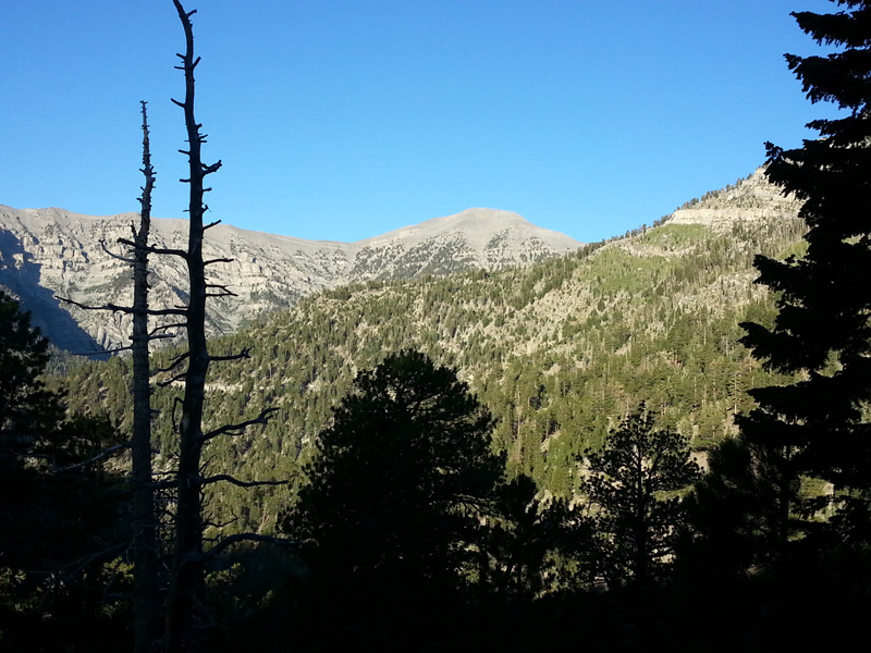 03-nice_view_of_Mt_Charleston_at_7am_an_hour_into_hike-no_cloud_in_sky-65_degrees,45_percent_humidity