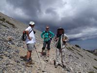 20-Kristi_and_I_coming_down_from_peak-dark_storm_clouds_in_background-from_Lori_Curry-her_friend_Roger