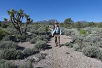06-looking_back_at_Jim_on_trail_with_Mummy_Mountain_in_distance