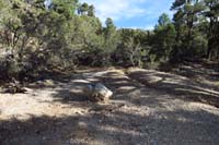 15-Shoots_and_Ladders_southern_trailhead,left_is_the_trail,straight_is_Deer_Creek_Rd
