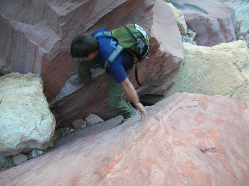011-Colin's_route_up_the_boulder