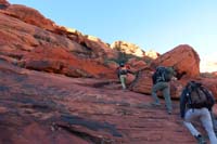 02-scrambling_up_the_sandstone_bypassing_the_Calico_Arch_since_that_is_the_last_rappell