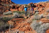 25-looking_back_to_class_1_scrambling_trail-Barry,Jen,Emma,Kyle,Doug