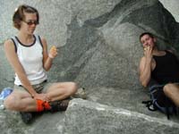 18-Gretchen_and_Eric_having_lunch_at_base_of_El_Capitan