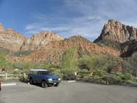17-our_walk-in_campsites_at_Watchman_Campground-Watchman_Peak_to_right