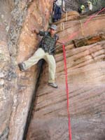 71-climbing_down_this_is_a_lot_easier_with_rope_or_webbing-Matt_coming_down