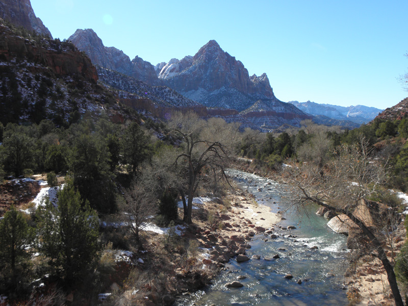 06-view_from_Canyon_Junction_bridge-Watchman_and_Virgin_River