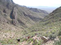 036-Jorge_hiking_up_the_wash-great_thrust_fault_views