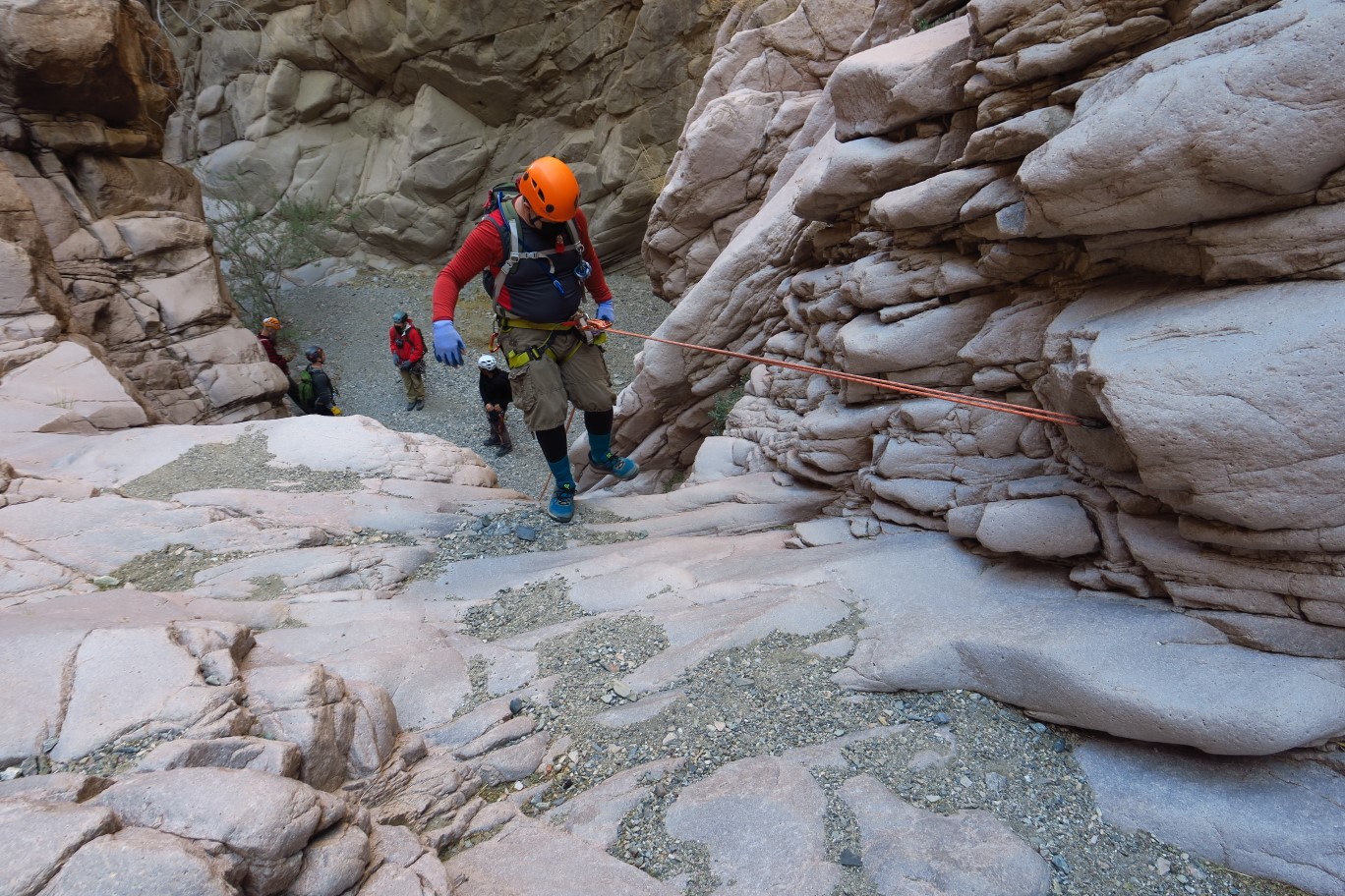 30-Ernesto_on_4th_rappel-bolted_anchor