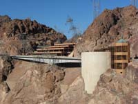 Hoover_Dam_and_bypass_bridge_from_Dam-morning05-20121031-garage_and_visitor_center
