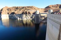 47-Lake_Mead_and_historic_bunker_from_WW_II_in_center_atop_hill_above_cliff