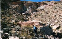 32-Karen_at_the_bottom_of_the_talus_slope