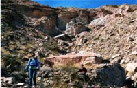 33-Karen_and_Terra_at_the_bottom_of_the_talus_slope