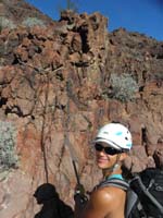 28-Fabrienne_showing_the_anchor_for_the_next_rappel
