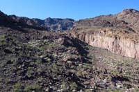 26-looking_SW_up_Bighorn_Canyon_to_ridge_where_we_started,only_1.1_miles_away,but_unforgiving_landscape