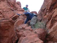 34-Tom_and_Colin_heading_down_steep_section